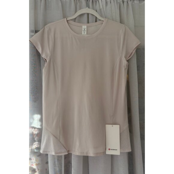 NWT Lululemon Just Pleat It Light Pearl Pink Short Sleeve Top – Size 10 - Picture 1 of 5